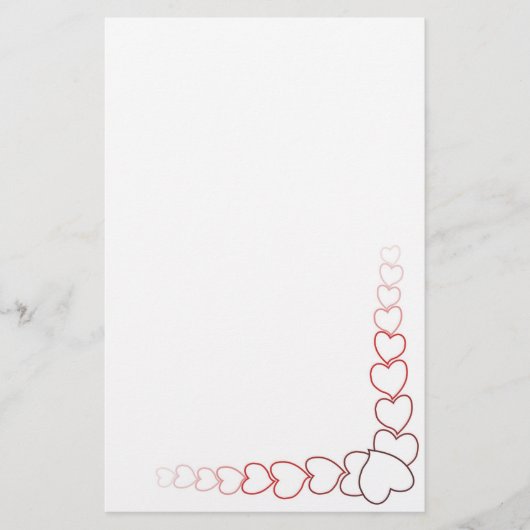 Extravagante Herzen Briefpapier (Vorderseite)