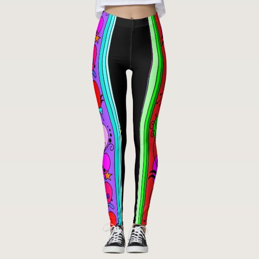Extravagante Herzen Leggings (Vorderseite)