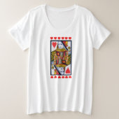 Extravagante Herzkönigin auf Karte Rotes Herz spie Große Größe T-Shirt (Design vorne)