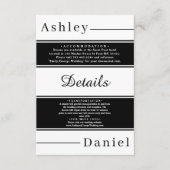 Extravagante Hochzeit mit eleganten Schwarz-Weiß-S Begleitkarte (Vorderseite)