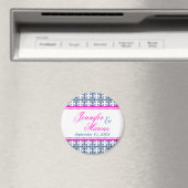 Extravagante Hochzeit von Navy Hot Pink Filigree s Magnet (In Situ (Geschirrspüler))