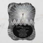 Extravagante Hochzeitsfeier mit einzigartiger weiß Einladung (Vorne/Hinten)