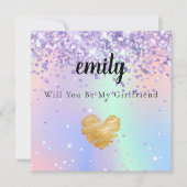 Extravagante Holografie wird meine Freundin-Karte Dankeskarte (Vorderseite)