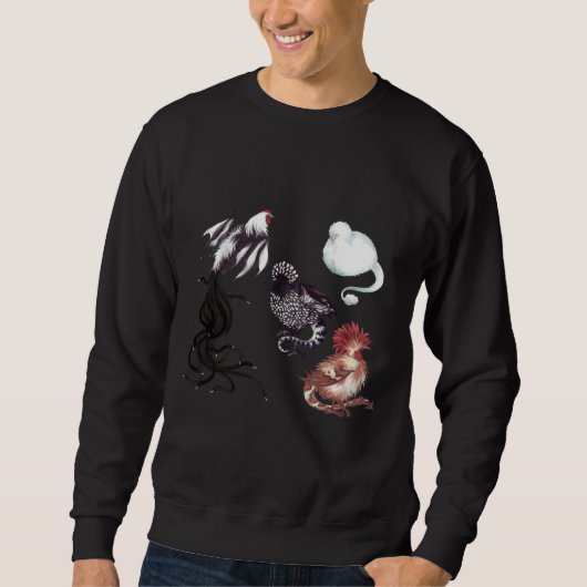 extravagante Hühnercockatrium Sweatshirt (Vorderseite)