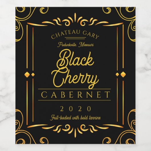 Extravagante Imitate Goldwein personalisiert Weinetikett (Einzelnes Label)