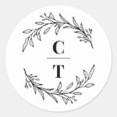 Extravagante Initials bearbeitbare Farbkleber für  Runder Aufkleber (Vorderseite)