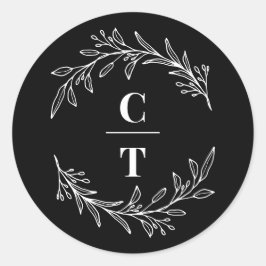 Extravagante Initials bearbeitbare Farbkleber für Runder Aufkleber