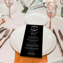 Extravagante Initials EDITABLE COLOR Wedding Menu 