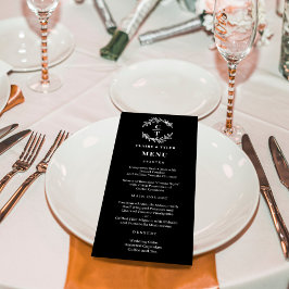 Extravagante Initials EDITABLE COLOR Wedding Menu Programm