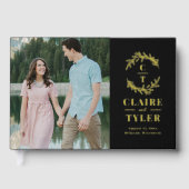 Extravagante Initials Foil Wedding Gästebuch (Vorderseite)