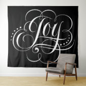 Extravagante JOY Calligrafy Lettering Elegant Blac Wandteppich (Beispiel (Horizontal))