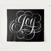 Extravagante JOY Calligrafy Lettering Elegant Blac Wandteppich (Vorderseite (Horizontal))