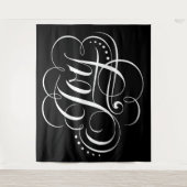 Extravagante JOY Calligrafy Lettering Elegant Blac Wandteppich (Vorderseite)