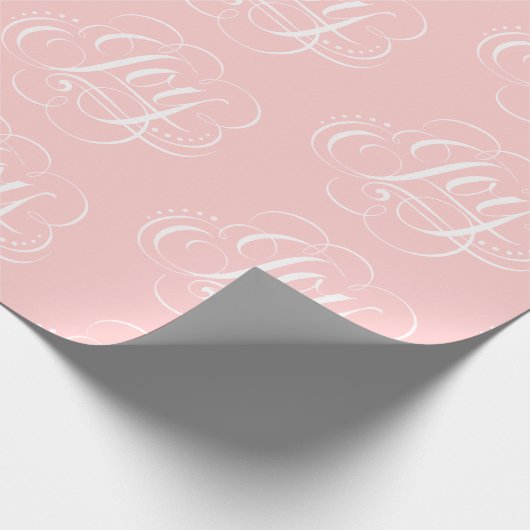 Extravagante JOY Letters - modisches, helles Rosa Geschenkpapier (Ecke)