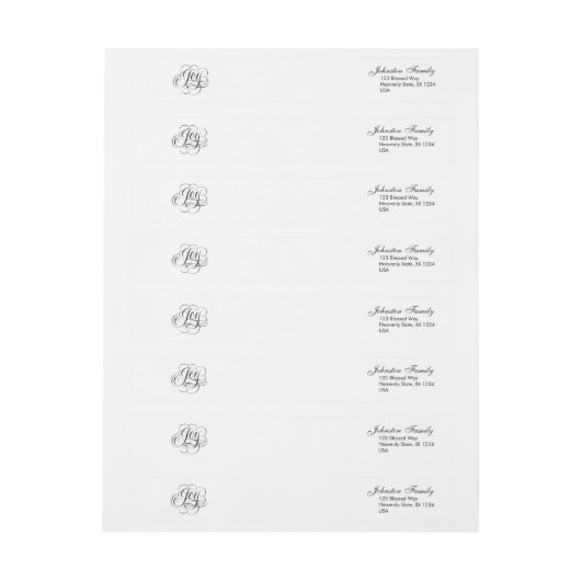 Extravagante JOY Weihnachtskalligraphie Black on W (Bogen)