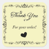 Extravagante Kalligrafie dank Produktverpackungssc Quadratischer Aufkleber (Vorderseite)