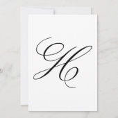 Extravagante Kalligrafie Letter H Monogram Wedding Einladung (Rückseite)
