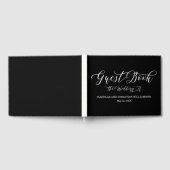 Extravagante Kalligrafie Schwarz-weiß Elegantes Gä Gästebuch (Voll)