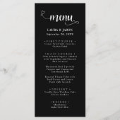 Extravagante Kalligrafie Script Rustikale Hochzeit Menükarte (Vorderseite)