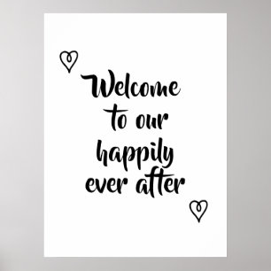 Extravagante Kalligraphie Herzlich willkommen auf Poster