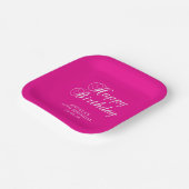 Extravagante Kalligraphie in Hot Pink 40. Geburtst Pappteller (Gewinkelt)