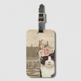 Extravagante Katze & Burg Gepäckanhänger