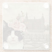 Extravagante Katze & Burg Glasuntersetzer (Rückseite)