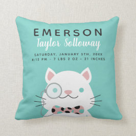 Extravagante Katze mit Monocle-Geburts-Notfall Kissen