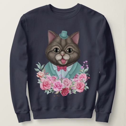 Extravagante Katze Sweatshirt (Design vorne)