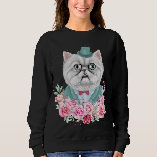 Extravagante Katze Sweatshirt (Vorderseite)