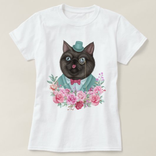 Extravagante Katze T-Shirt (Design vorne)