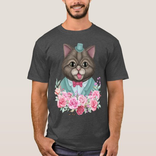 Extravagante Katze T-Shirt (Vorderseite)
