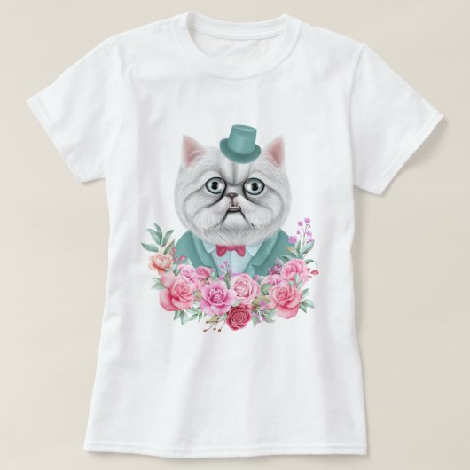Extravagante Katze T-Shirt (Design vorne)