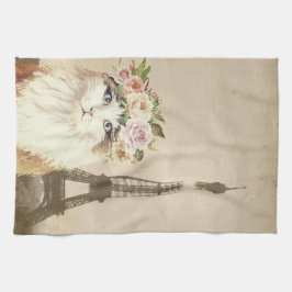 Extravagante Katze und Eiffel Geschirrtuch