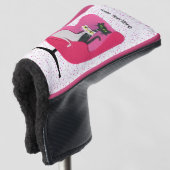 Extravagante Katzen Diamantschleifen Retro rosa St Golf Headcover (3/4 Vorderseite)