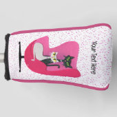 Extravagante Katzen Diamantschleifen Retro rosa St Golf Headcover (Vorderseite)