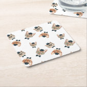 Extravagante Katzen I Rechteckiger Pappuntersetzer (angewinkelt)