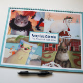 Extravagante Katzen Portrait Gemälde Kunst Kalender