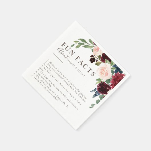 Extravagante Klassik Brown Trivia Fun Fakten Hochz Serviette (Ecke)