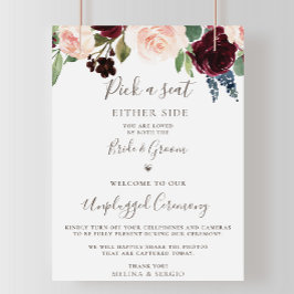 Extravagante klassische Blume Hochzeit ohne Stecke Poster