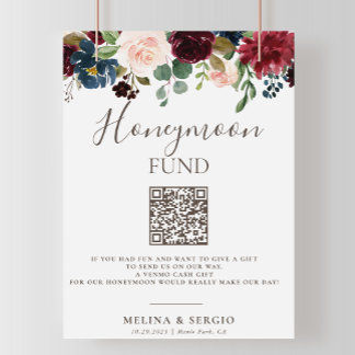 Extravagante klassische Blume Hochzeitsfonds Poster