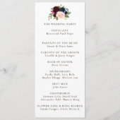 Extravagante klassische Blume Timeline Hochzeit Programm (Rückseite)