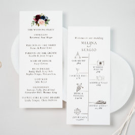 Extravagante klassische Blume Timeline Hochzeit Programm