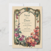 Extravagante klassische Jugendstil-Hochzeit Save The Date (Vorderseite)