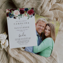 Extravagante klassische Rose Boda Hochzeit Einladu