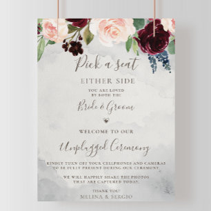 Extravagante klassische Rose Hochzeit ohne Stecker Poster