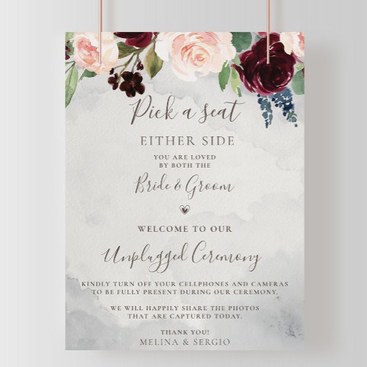 Extravagante klassische Rose Hochzeit ohne Stecker Poster