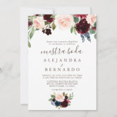 Extravagante klassische Rose Nuestra Boda Einladun Einladung (Vorderseite)