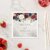 Extravagante klassische Rose Peony Blume Hochzeit Serviette (Beispiel)