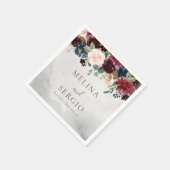 Extravagante klassische Rose Peony Blume Hochzeit Serviette (Ecke)